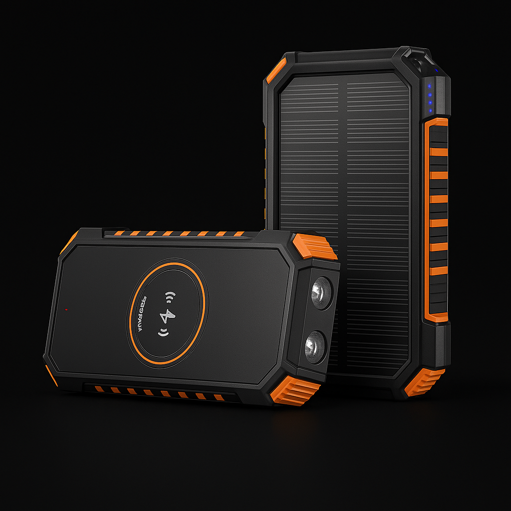 Riapow Solar Power Bank 26800mAh, Wireless Portable Charger with USB C Input/Output Fast Charge 3.0A Solar Charger External Battery with Flashlight for Phone, Tablet and Camping Outdoors