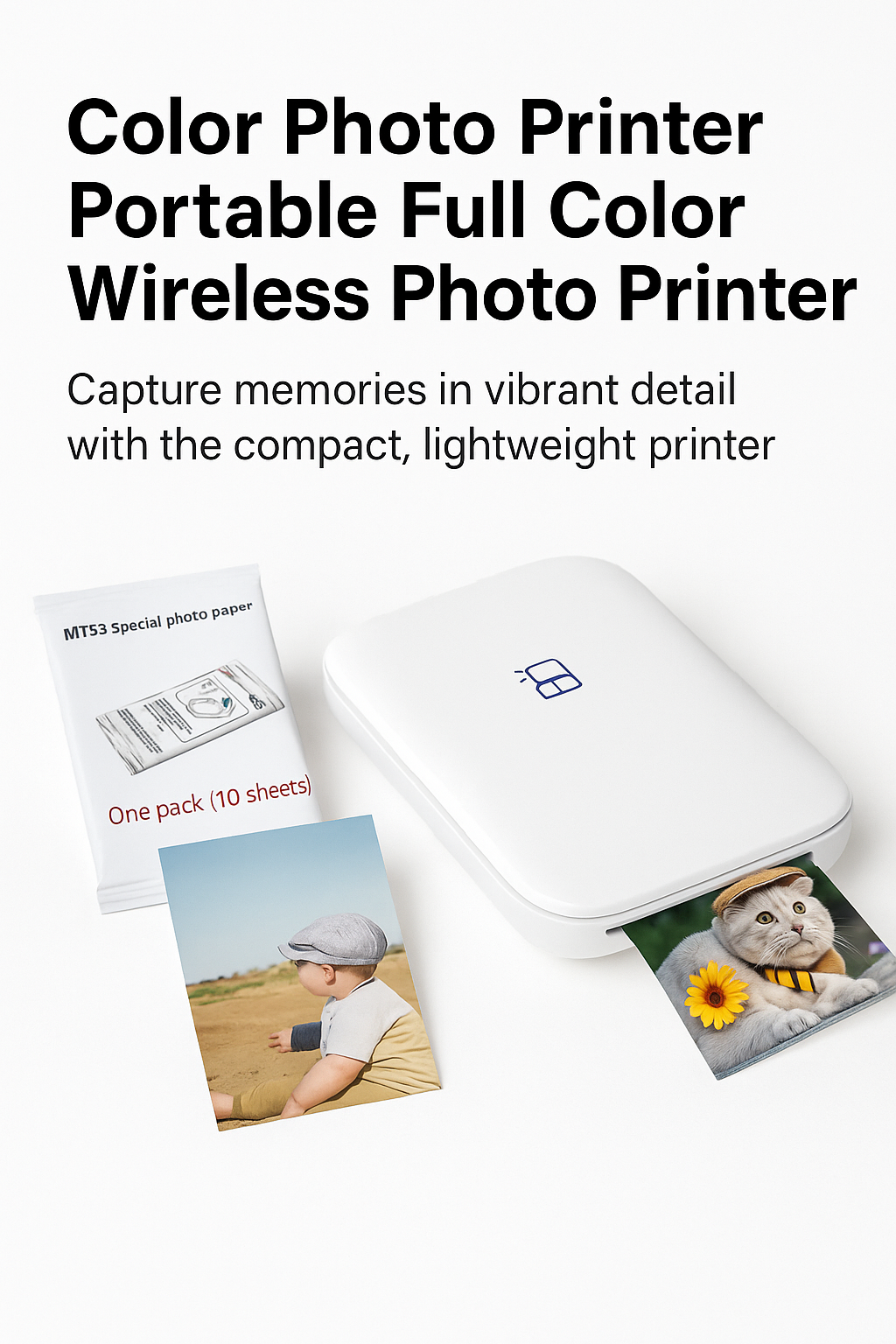 Mini Wireless Photo Printer – Print Memories Instantly 🎨