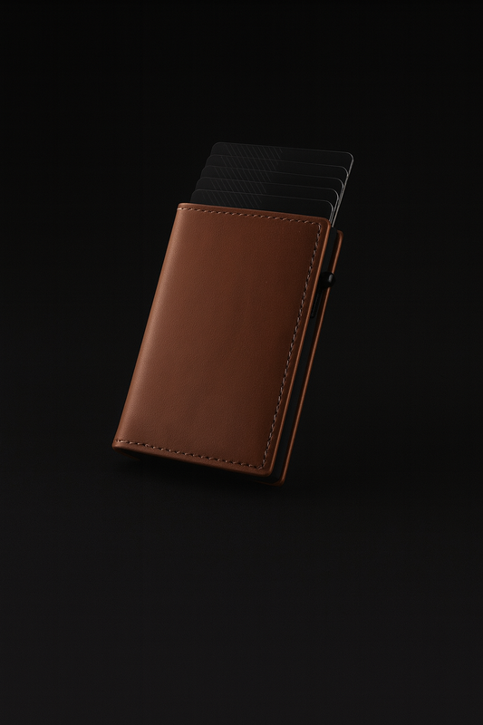 TOYFID Aluminum Alloy Wallet With Genuine Leather