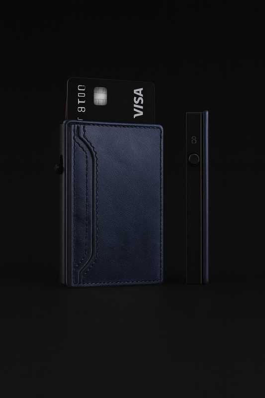 TOYFID Wallet With PU Leather Cover,Aluminum Alloy Pop Up Wallet Holder Card