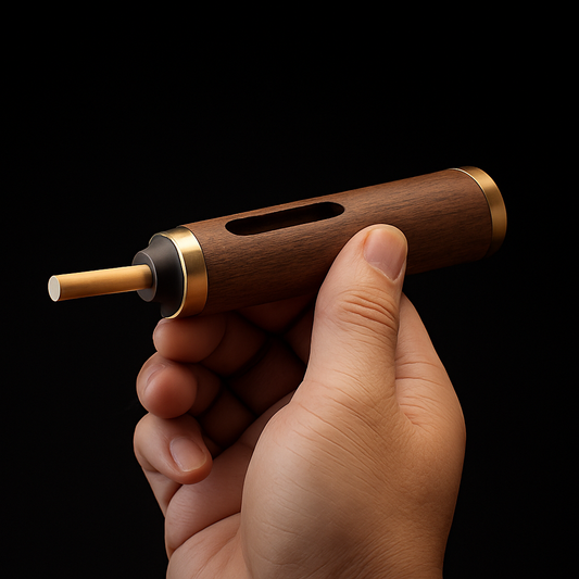 Walnut Wood Cigarette Holder with Mini Ashtray – Eco-Friendly & Stylish